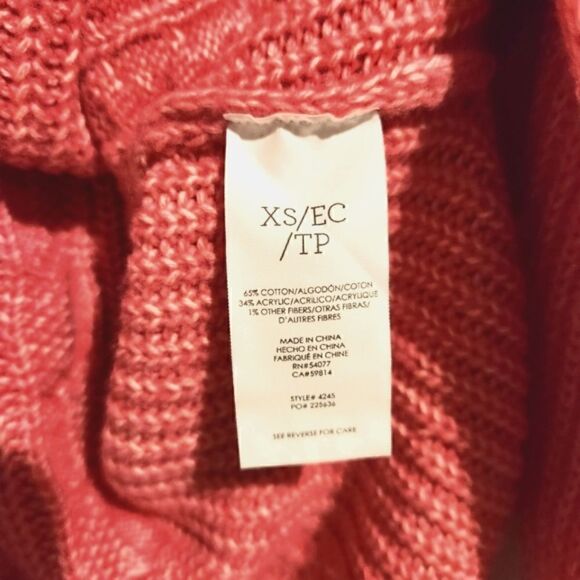 Cabi Elsa Pullover Sweater Crewneck Cable Pink Size XS #4245 Pullover - Picture 6 of 9